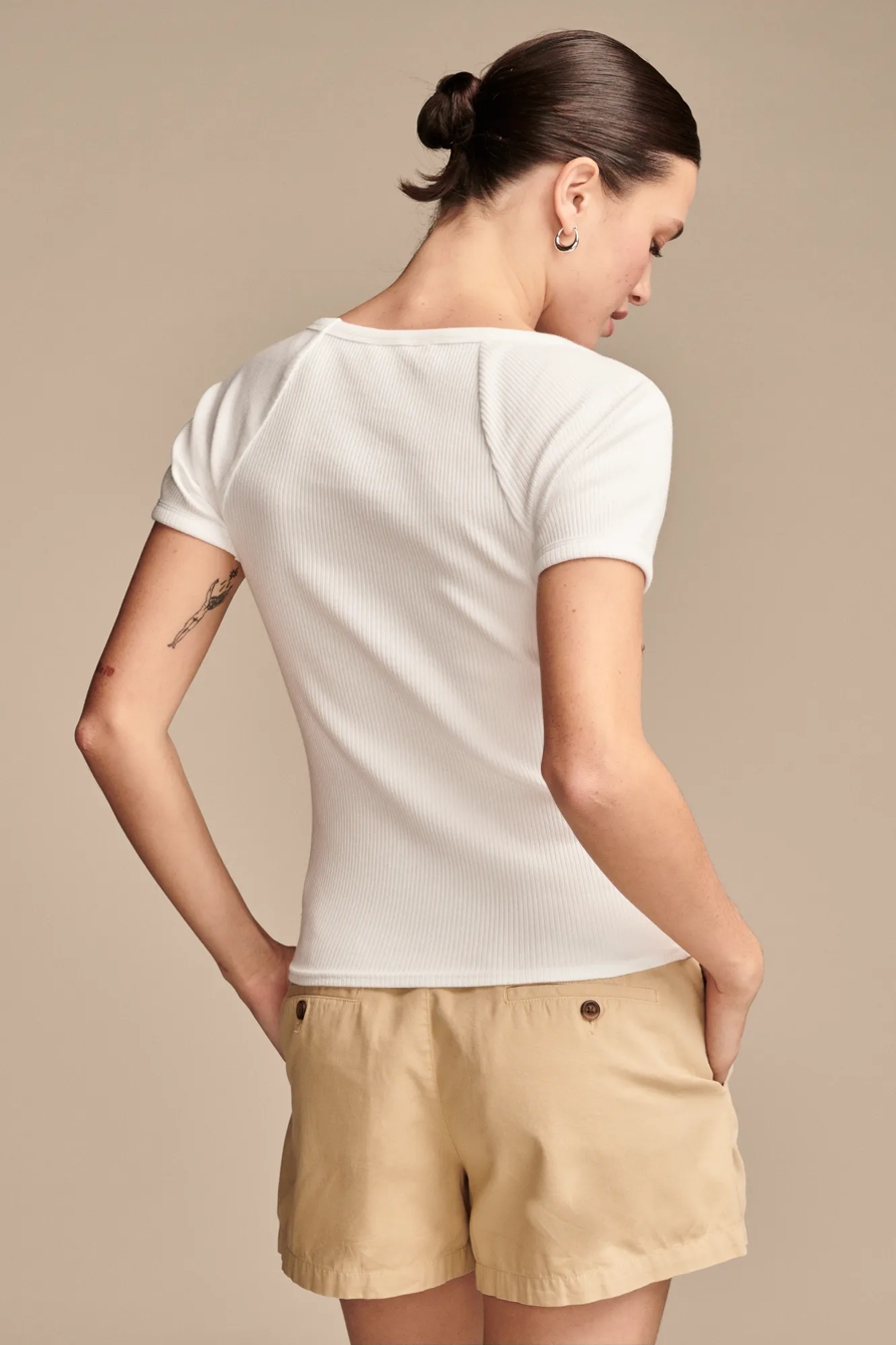 SHORT SLEEVE RIB KNIT TOP, image 3