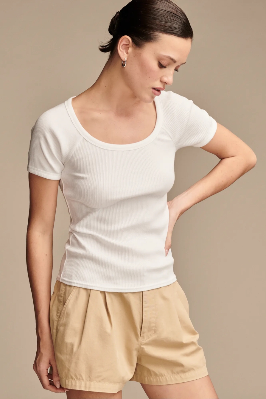 SHORT SLEEVE RIB KNIT TOP, image 4