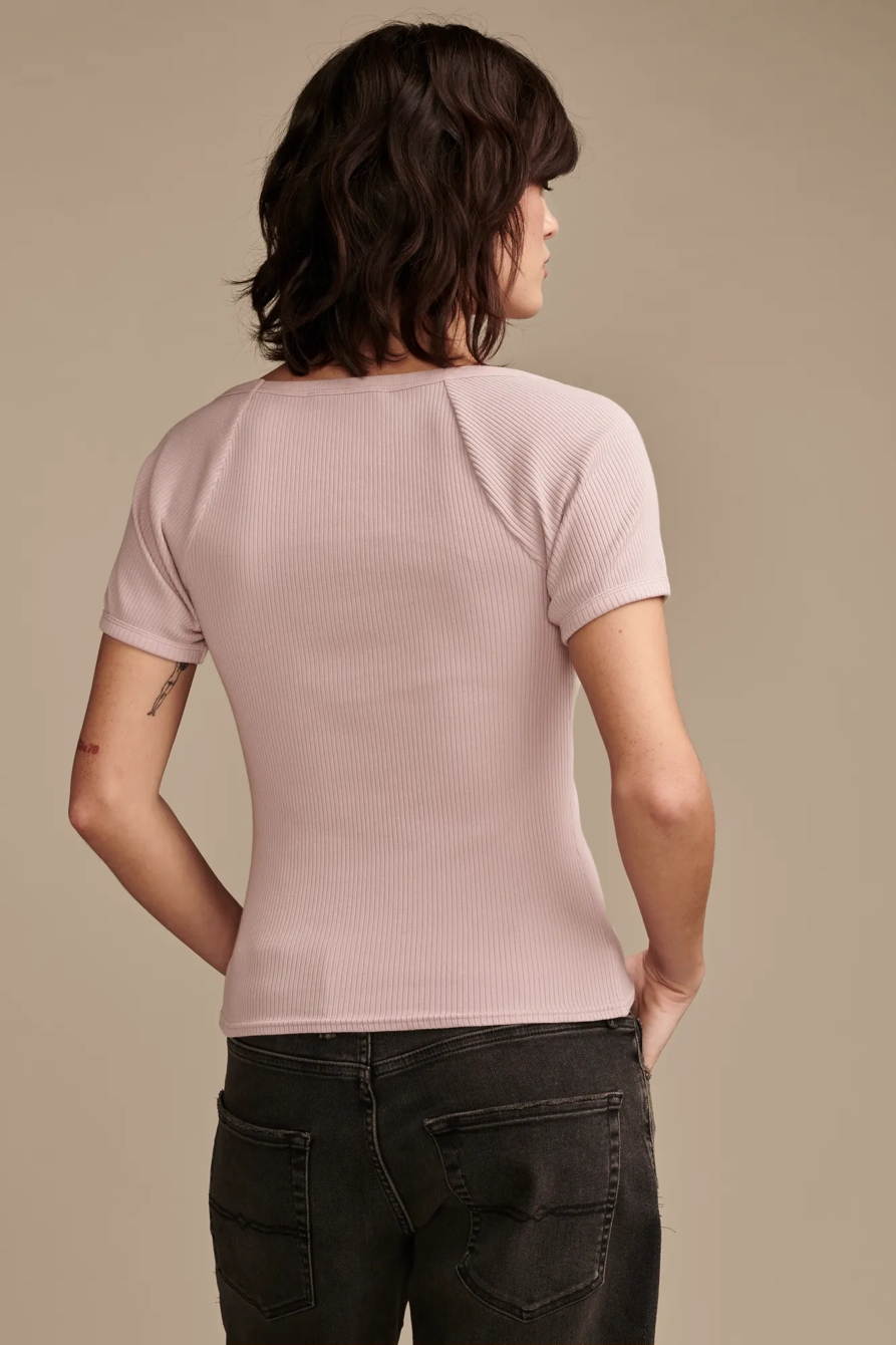 SHORT SLEEVE RIB KNIT TOP, image 3