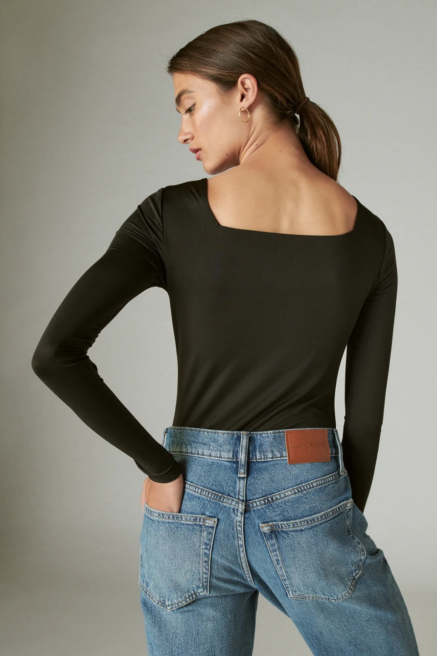 SQUARE NECK LONG SLEEVE BODYSUIT, image 3