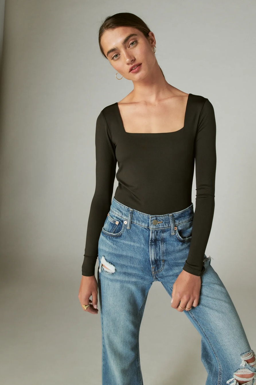 SQUARE NECK LONG SLEEVE BODYSUIT, image 4