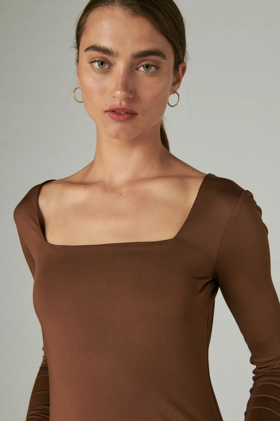 SQUARE NECK LONG SLEEVE BODYSUIT, image 2