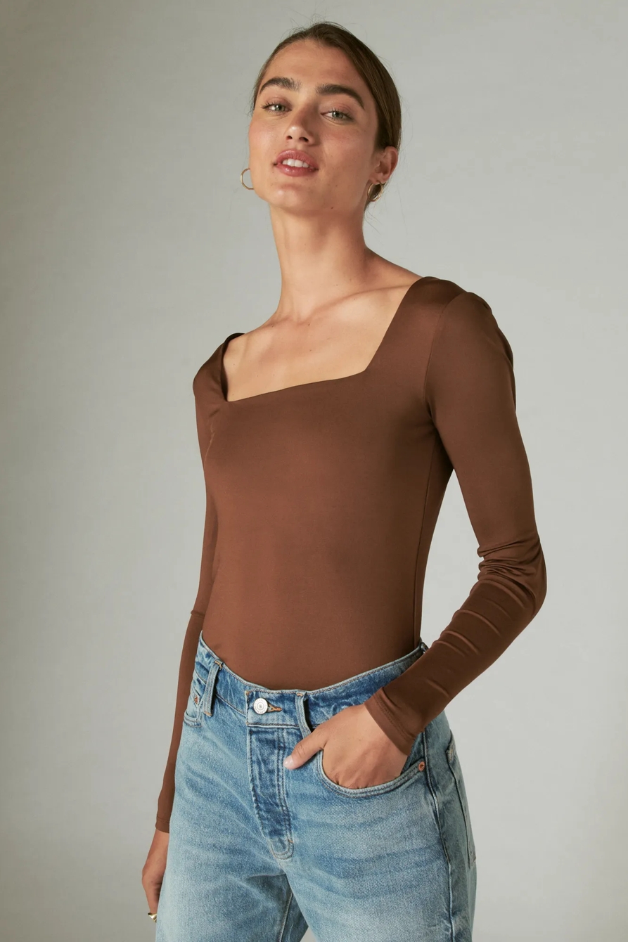 SQUARE NECK LONG SLEEVE BODYSUIT, image 3