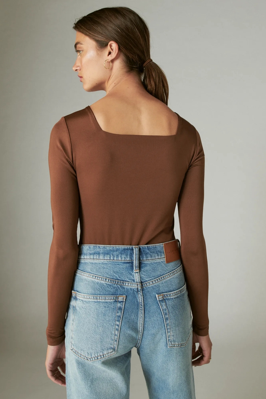SQUARE NECK LONG SLEEVE BODYSUIT, image 4