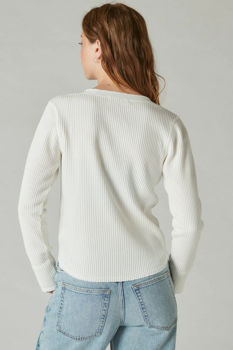 CHUNKY CROPPED RAW EDGE HENLEY, image 3