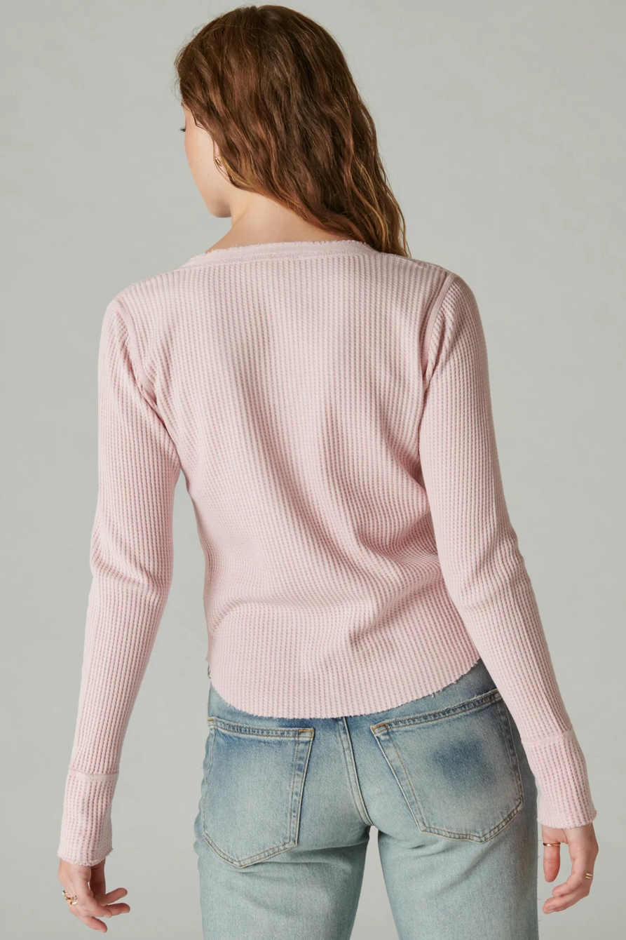 CHUNKY CROPPED RAW EDGE HENLEY, image 4