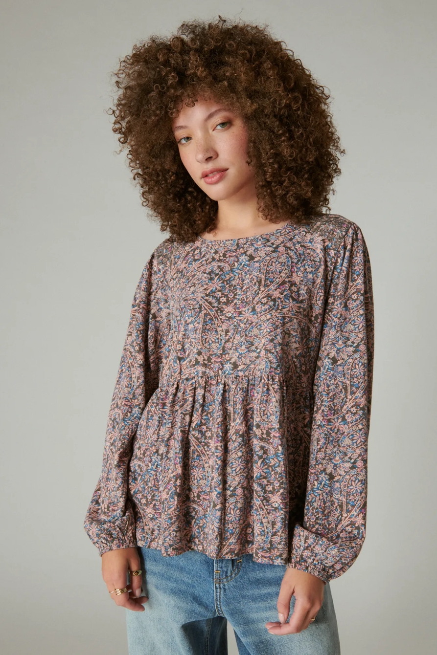 PRINTED BABYDOLL TOP, image 2