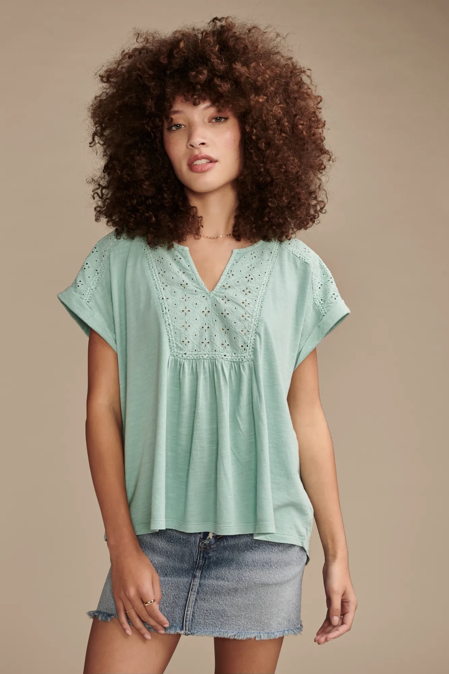 EYELET YOKE TEE, image 2