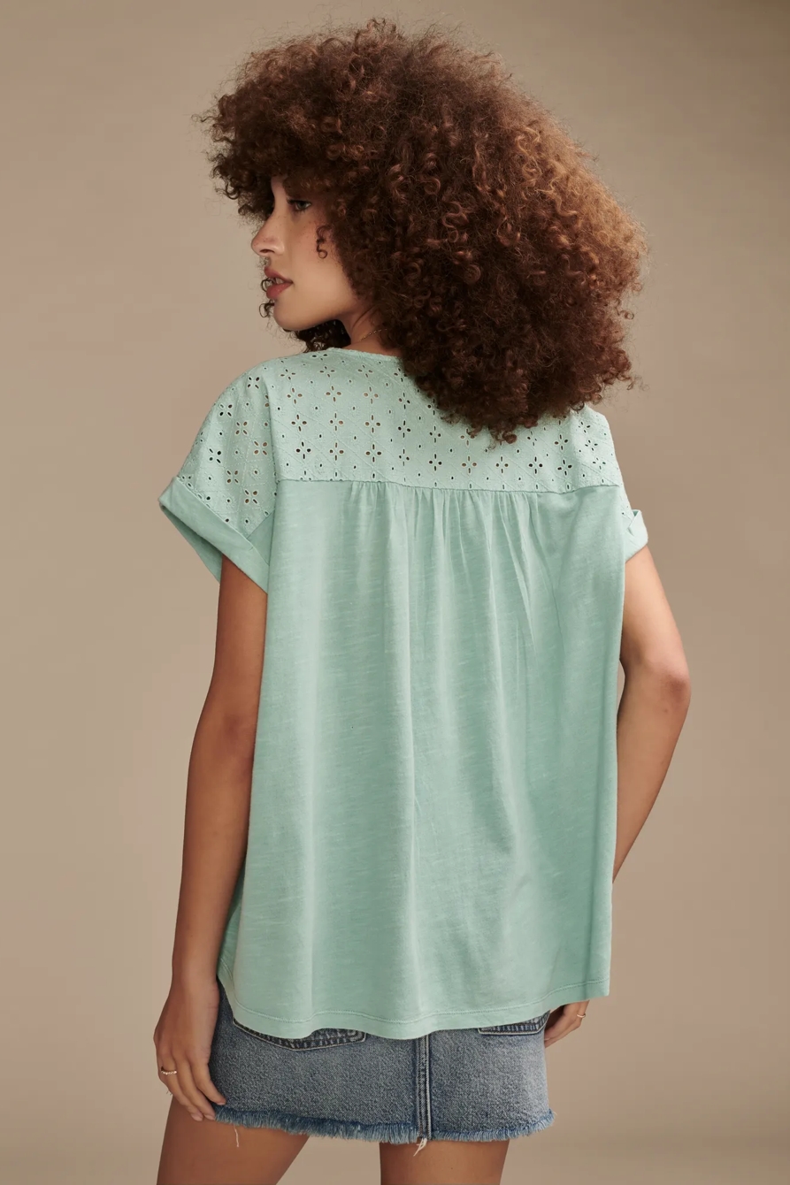 EYELET YOKE TEE, image 3