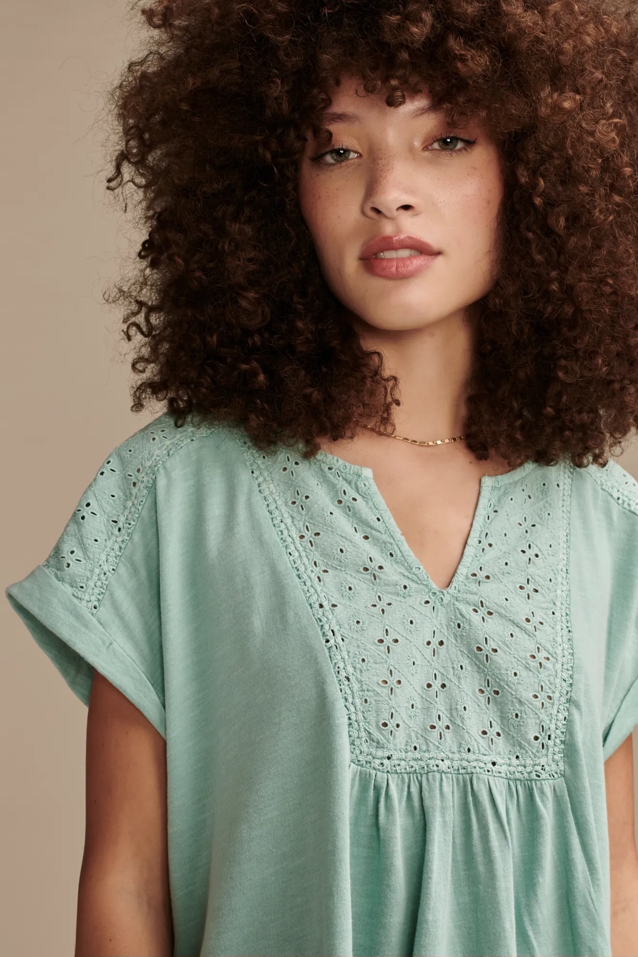 EYELET YOKE TEE, image 4