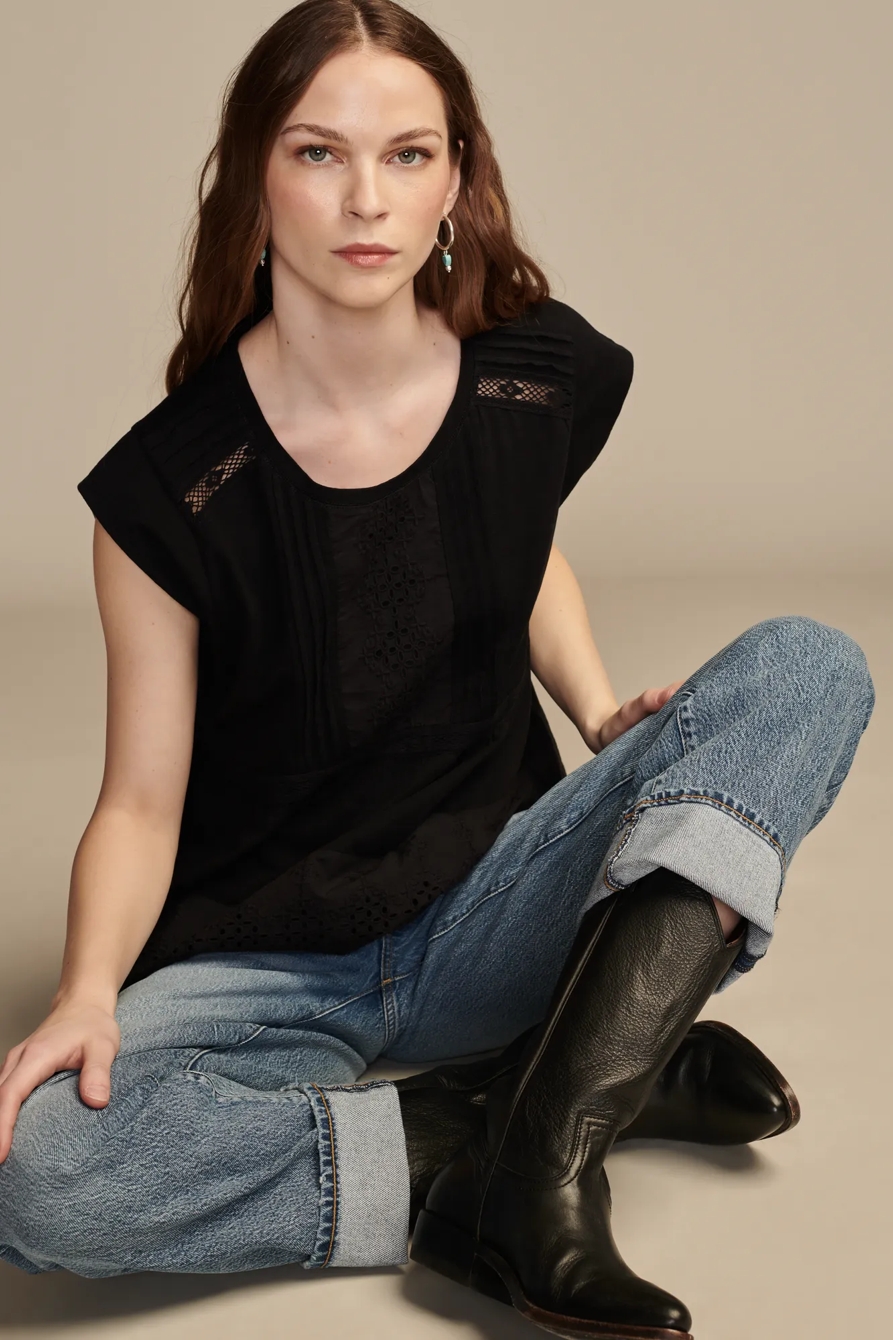 EMBROIDERED PEPLUM TEE, image 2