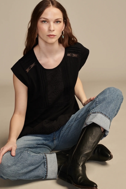 EMBROIDERED PEPLUM TEE, image 2