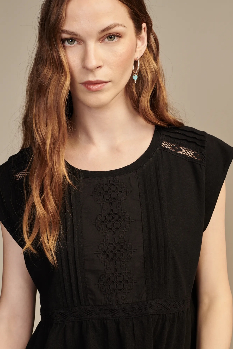 EMBROIDERED PEPLUM TEE, image 3