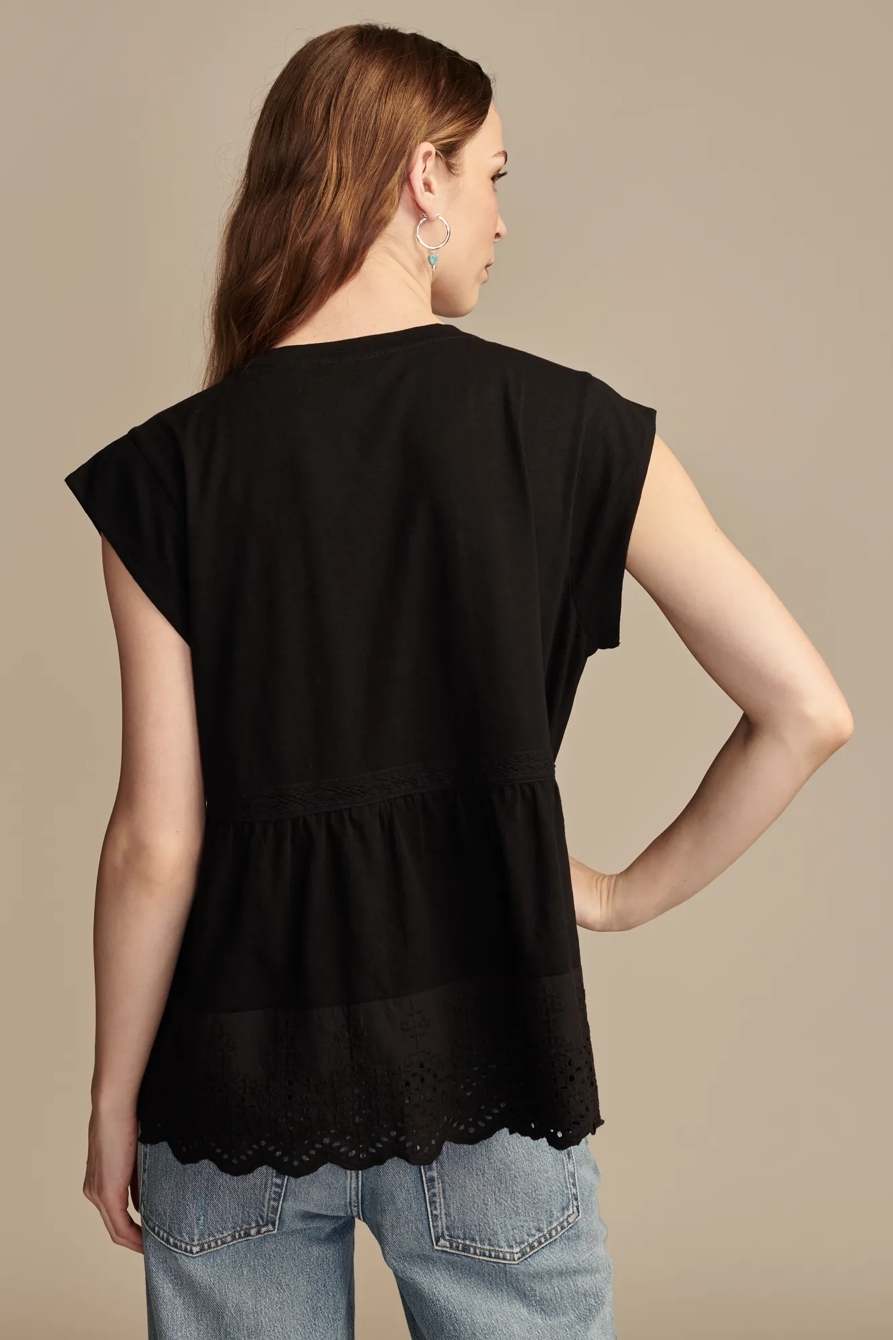 EMBROIDERED PEPLUM TEE, image 5