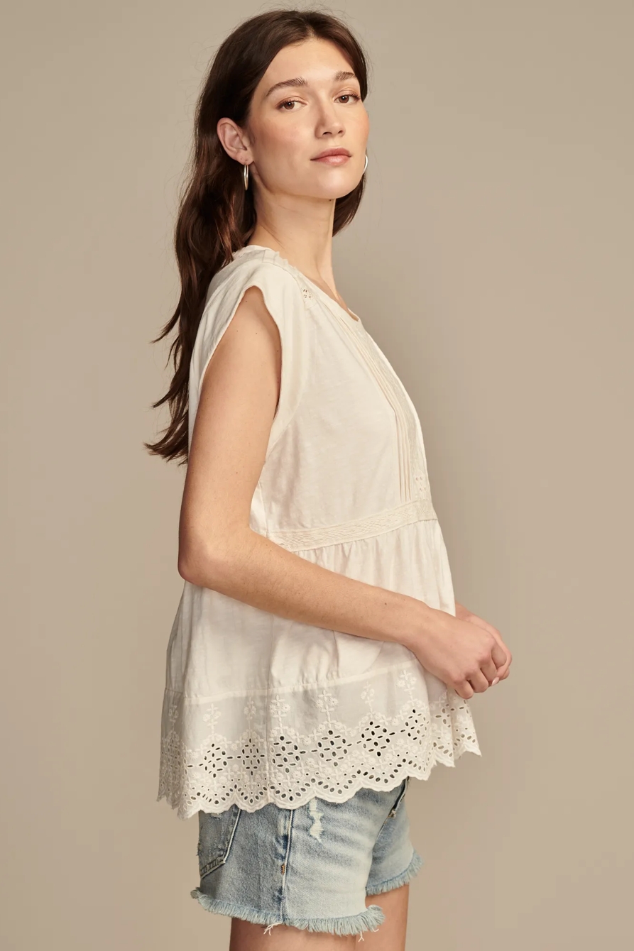 EMBROIDERED PEPLUM TEE, image 4