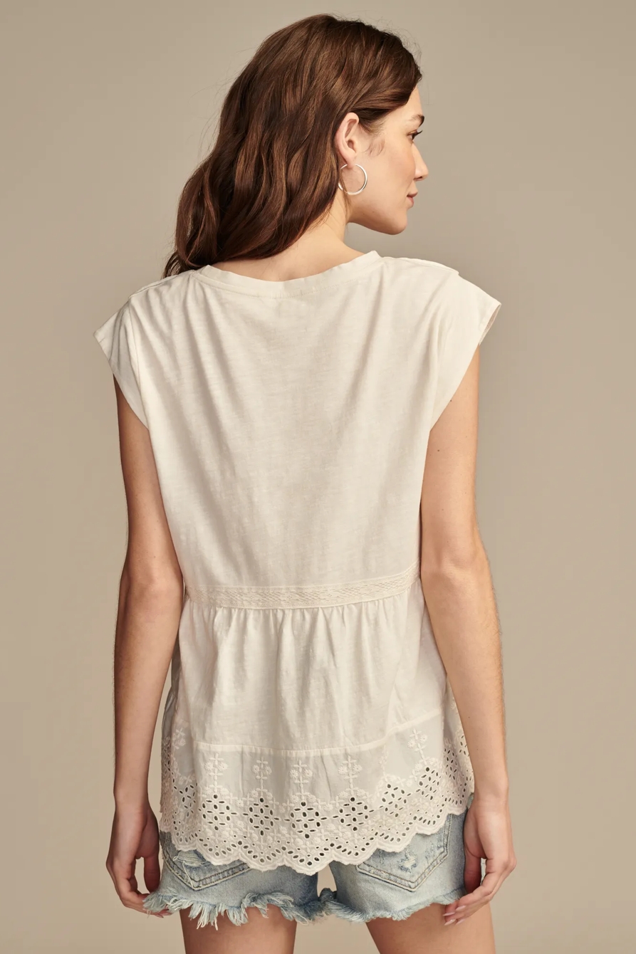 EMBROIDERED PEPLUM TEE, image 5