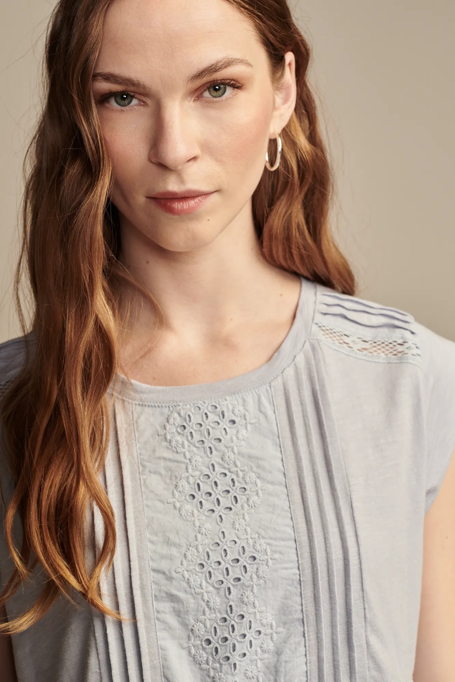 EMBROIDERED PEPLUM TEE, image 3