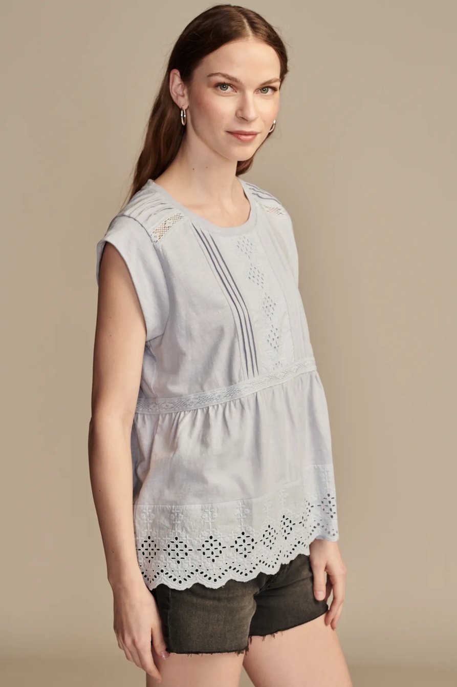 EMBROIDERED PEPLUM TEE, image 4