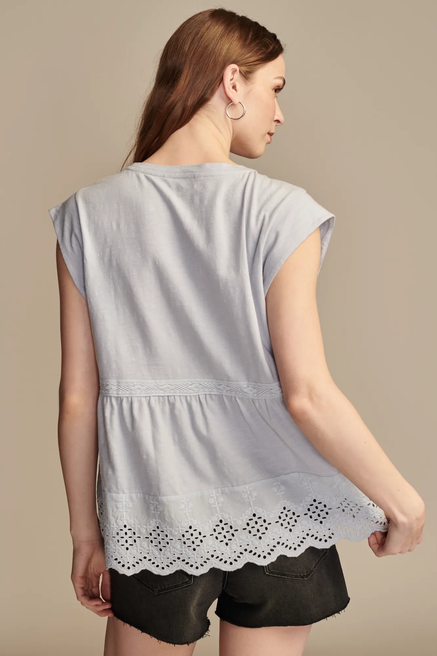 EMBROIDERED PEPLUM TEE, image 5