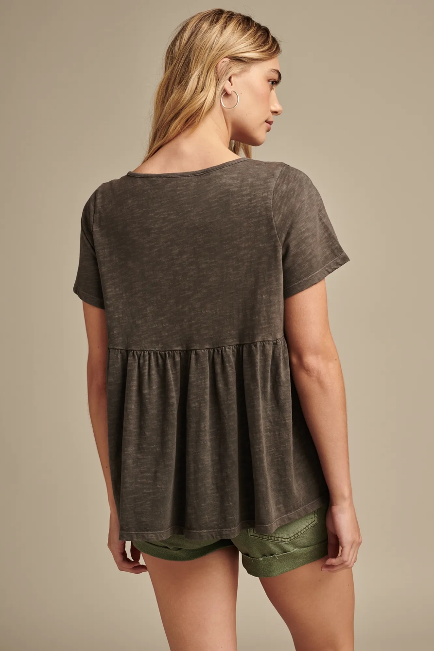 EMROIDERED YOKE TEE, image 4