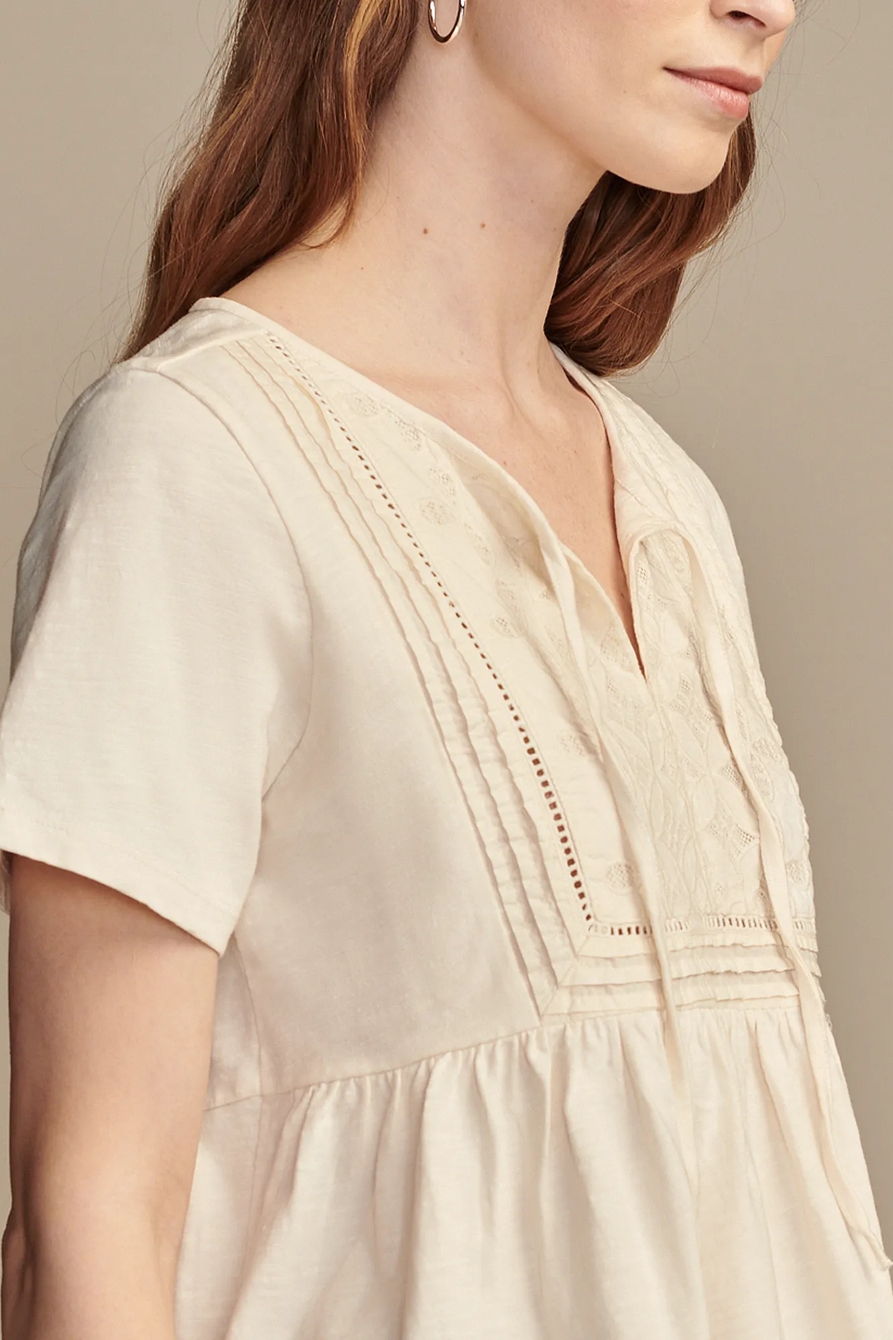 EMROIDERED YOKE TEE, image 2