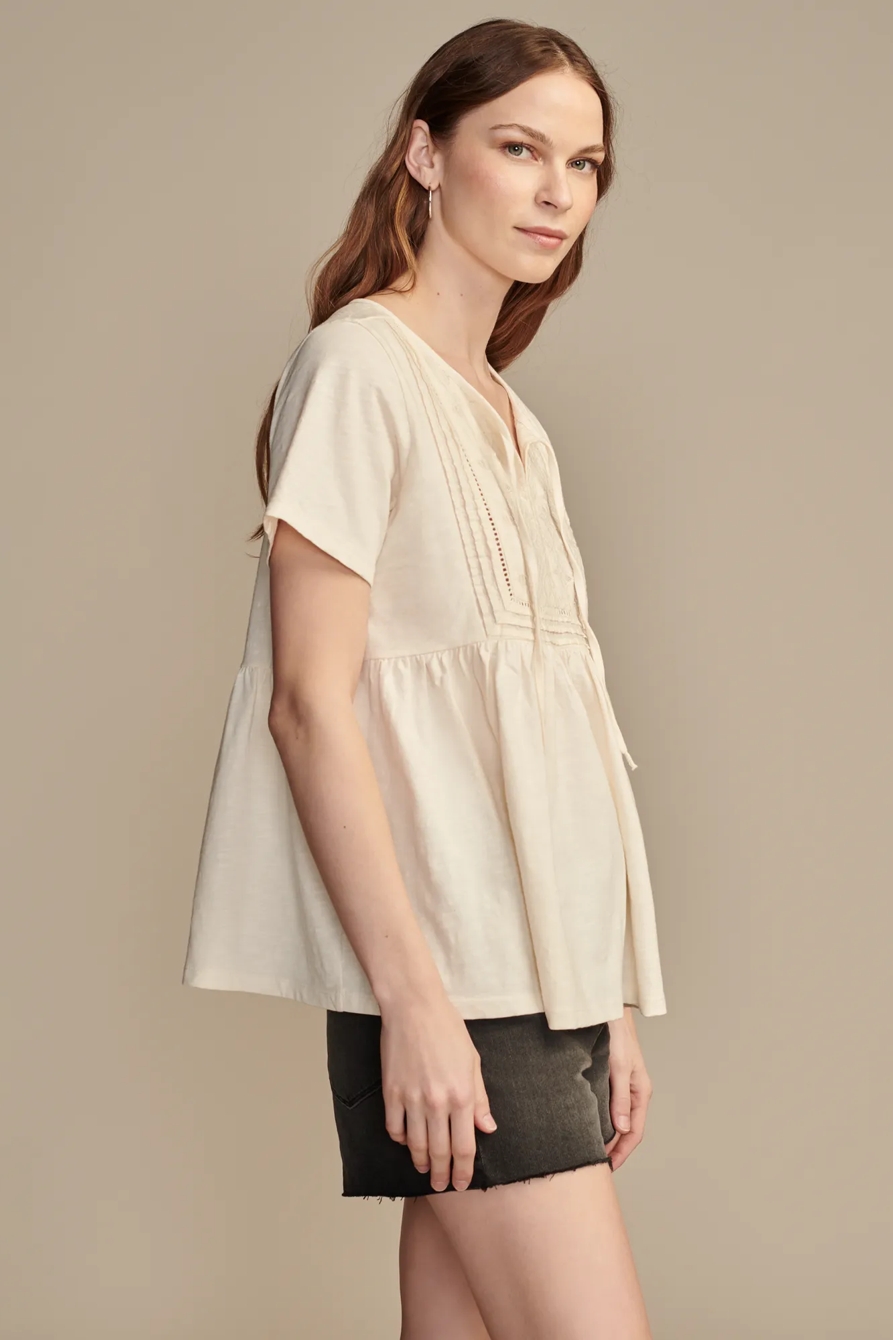 EMROIDERED YOKE TEE, image 3