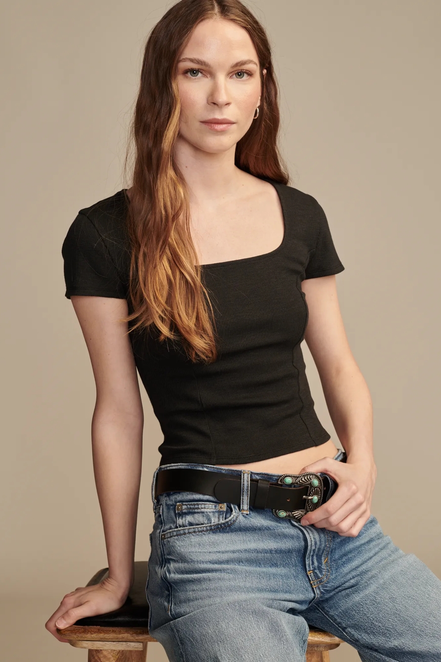 SHORT SLEEVE CORSET TEE, image 2