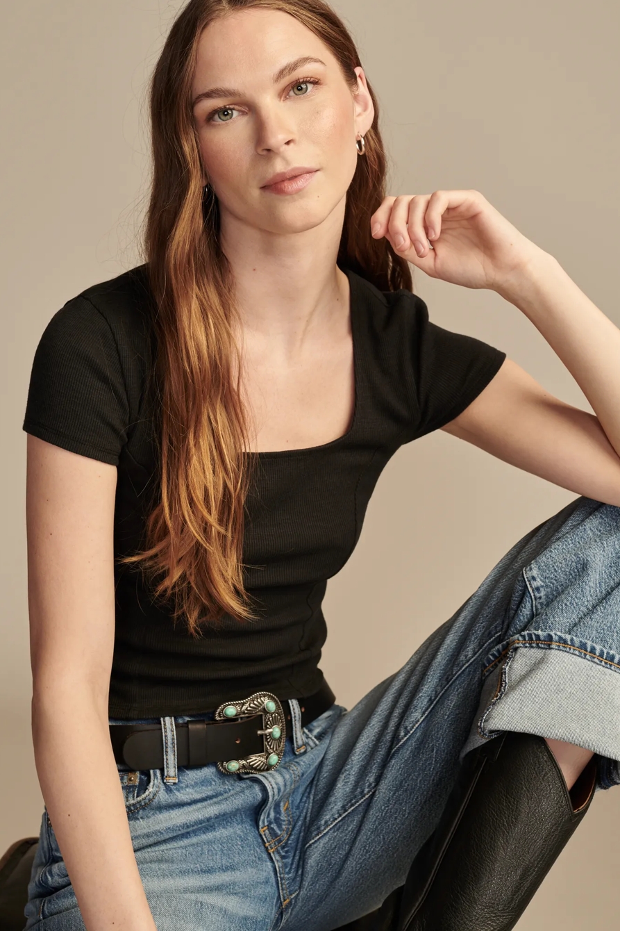 SHORT SLEEVE CORSET TEE, image 3