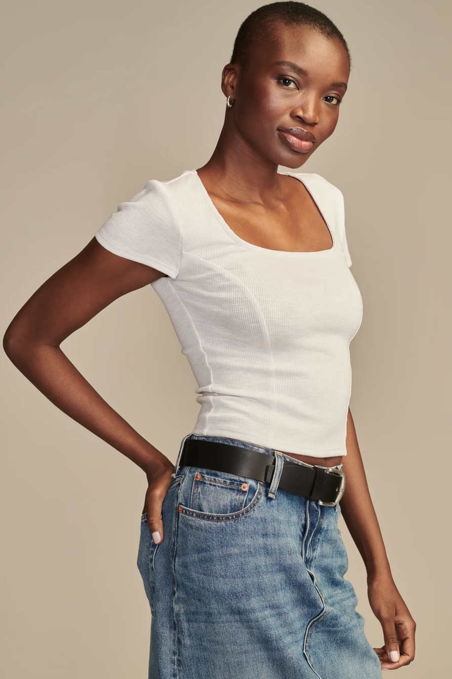 SHORT SLEEVE CORSET TEE, image 3