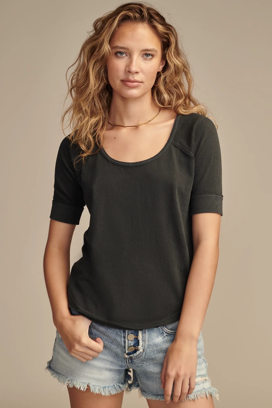 SCOOP NECK RAGLAN TEE, image 1