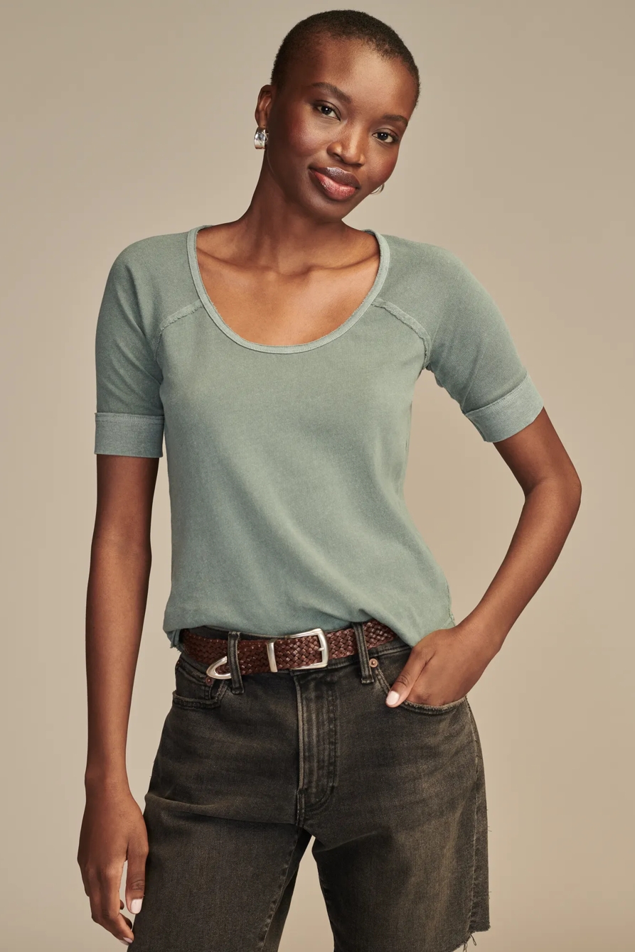 SCOOP NECK RAGLAN TEE, image 1