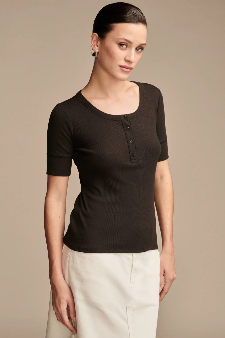 RIBBED HENLEY TEE, image 4