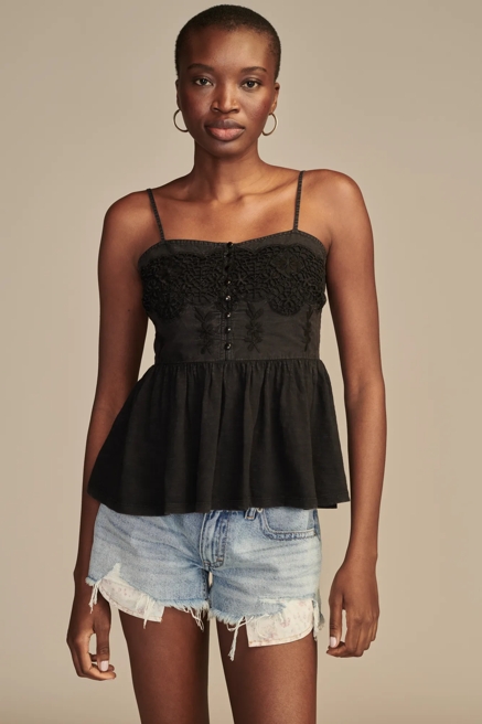 EMROIDERED HENLEY TANK, image 2