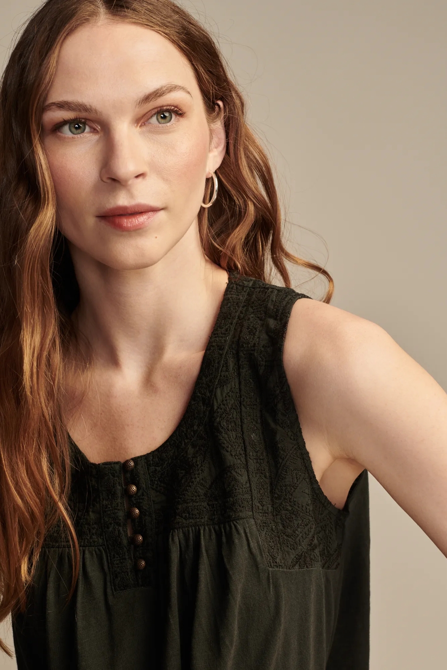 EMBROIDERED YOKE TOP, image 2