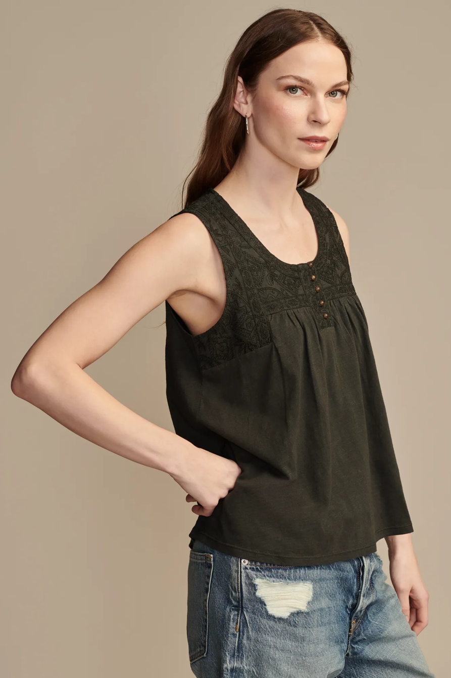 EMBROIDERED YOKE TOP, image 3