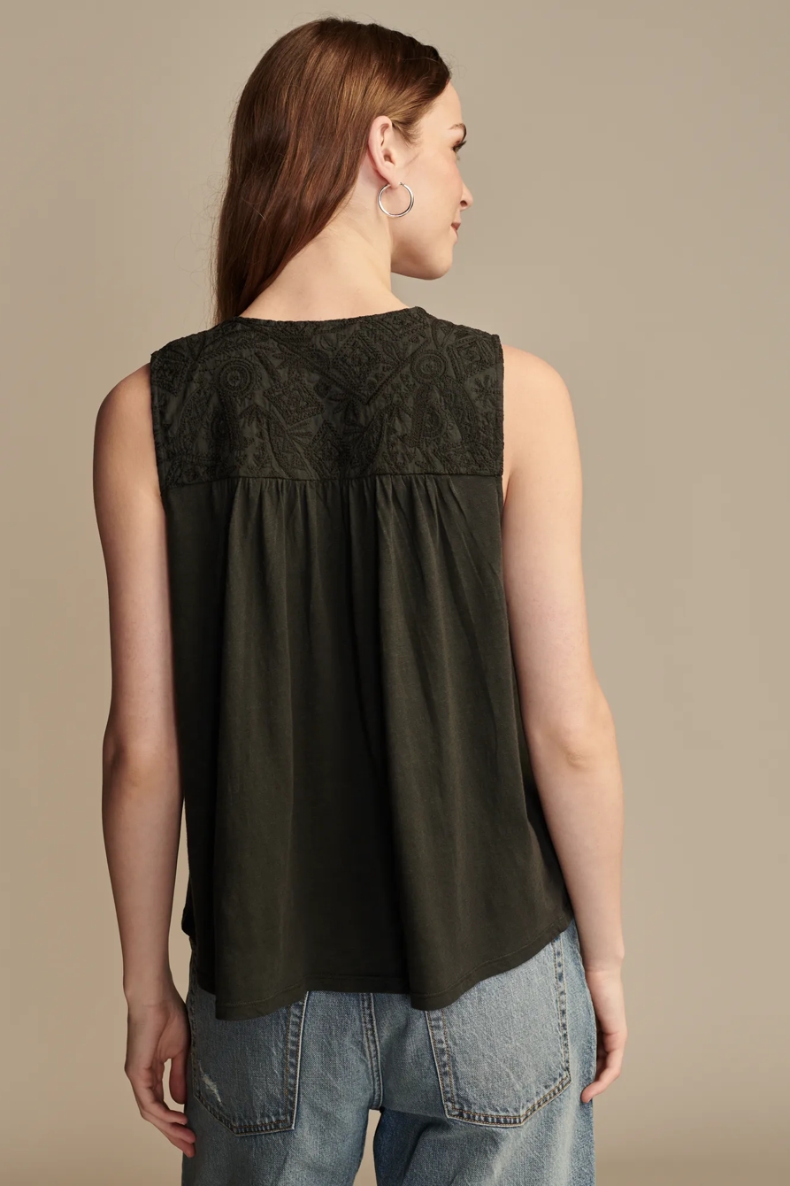 EMBROIDERED YOKE TOP, image 4