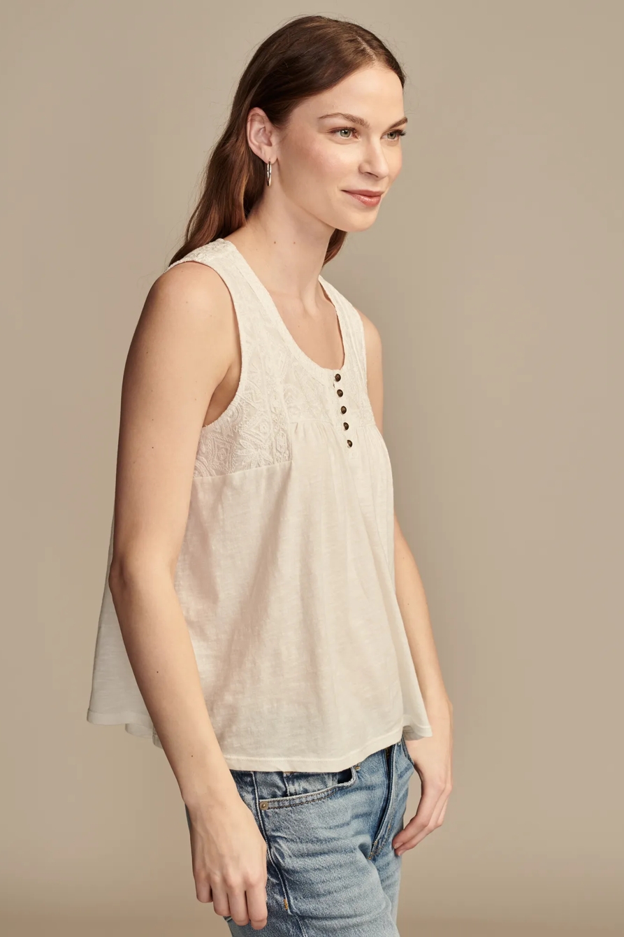 EMBROIDERED YOKE TOP, image 4