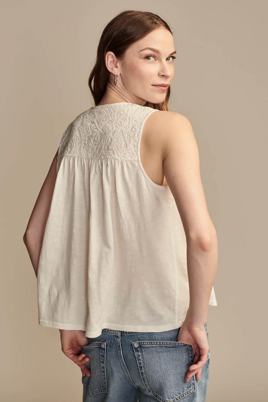 EMBROIDERED YOKE TOP, image 5