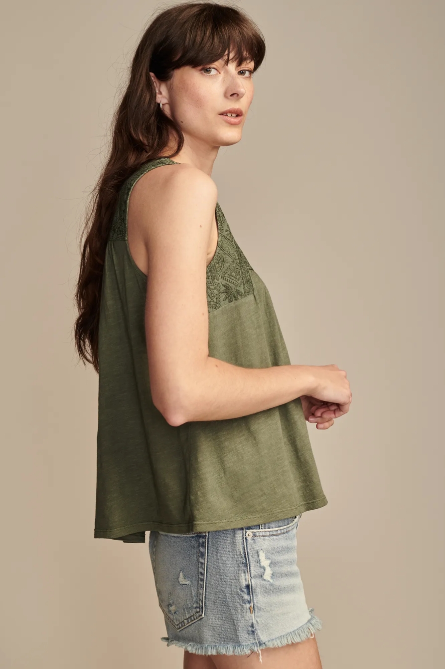 EMBROIDERED YOKE TOP, image 3