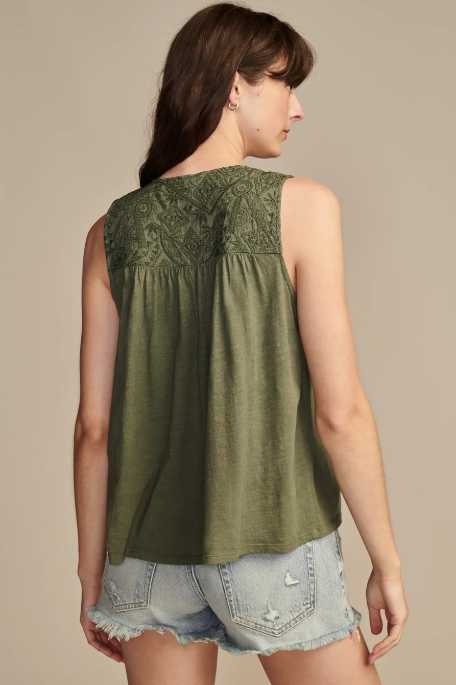 EMBROIDERED YOKE TOP, image 4