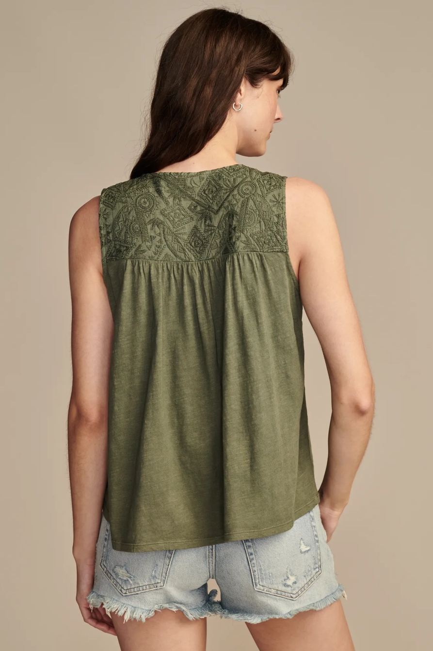 EMBROIDERED YOKE TOP, image 5