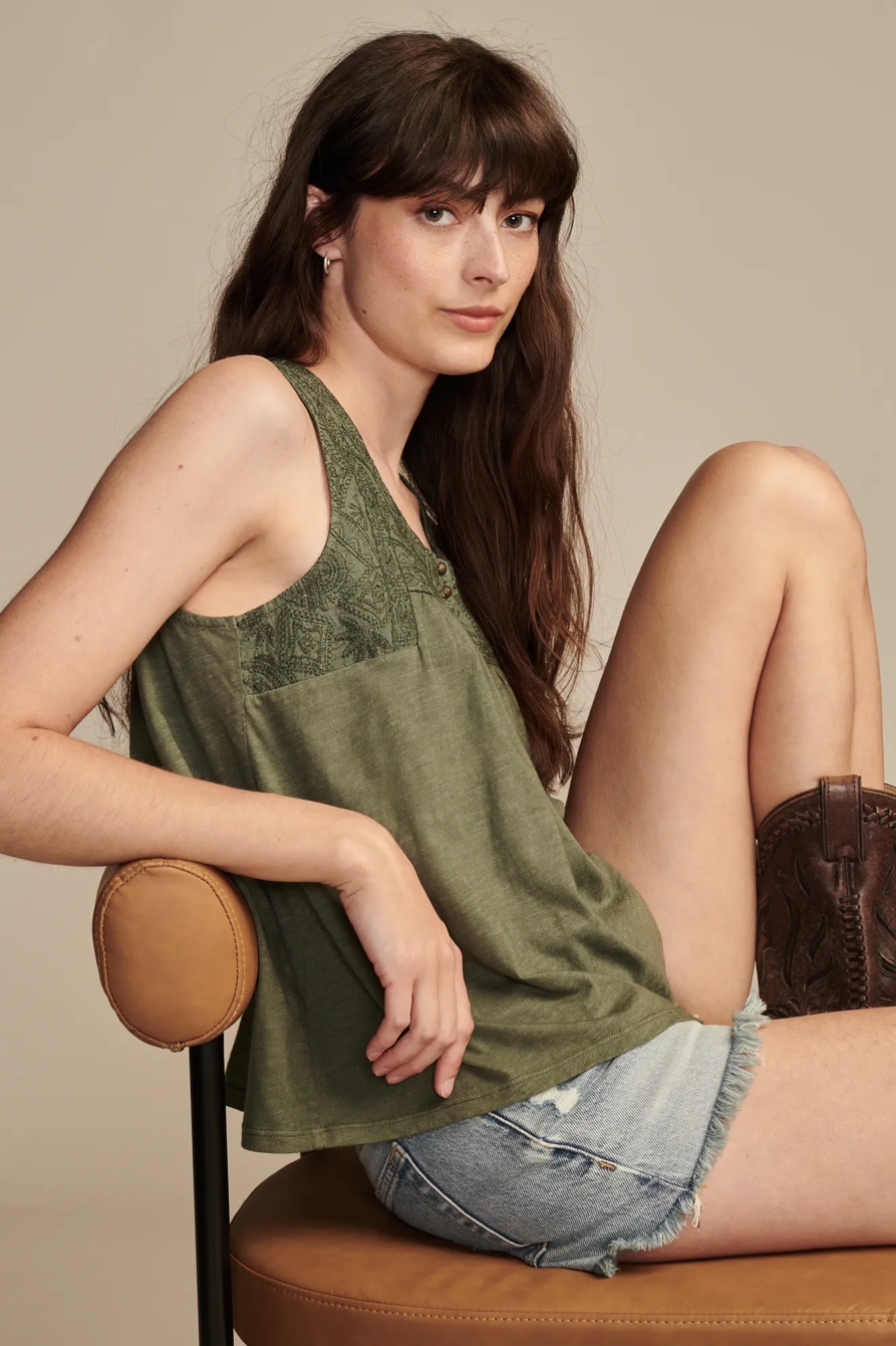 EMBROIDERED YOKE TOP, image 6