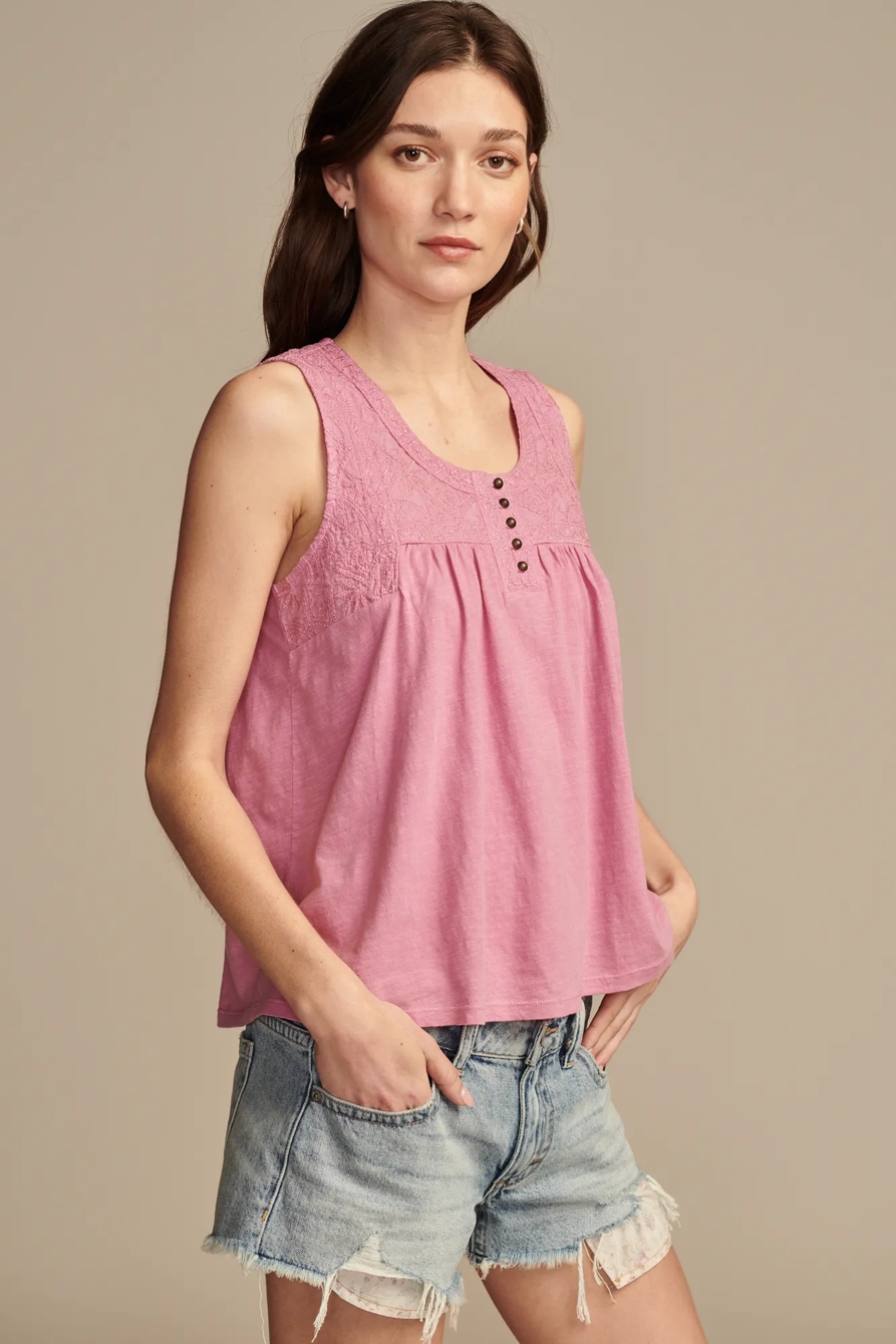 EMBROIDERED YOKE TOP, image 4