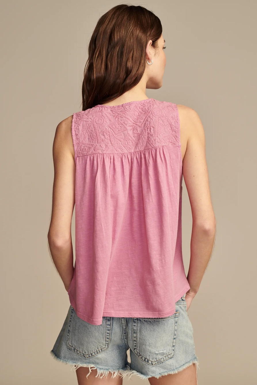 EMBROIDERED YOKE TOP, image 5