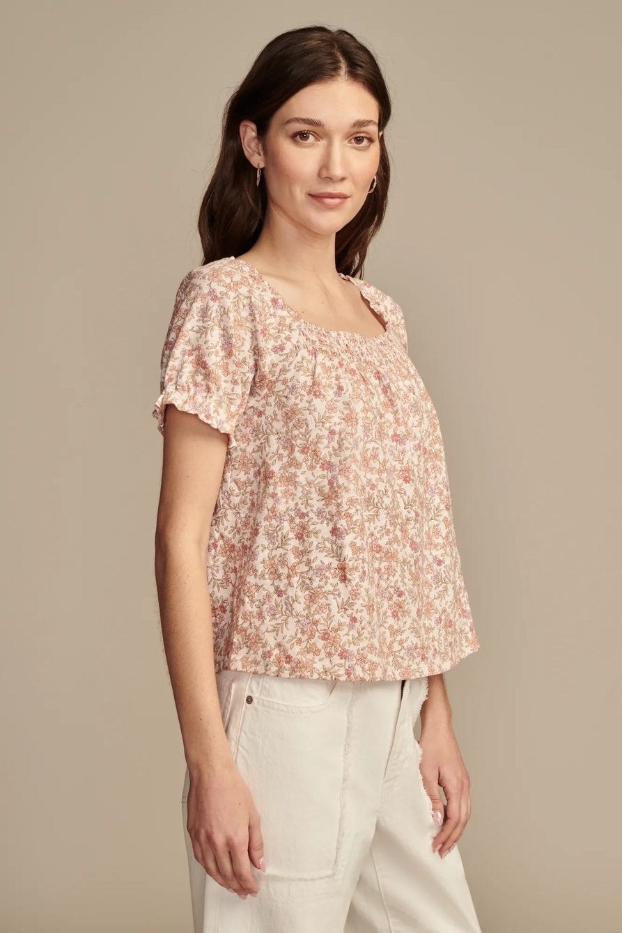 SQUARE NECK PRINTED SHORT SLEEVE TOP, image 3