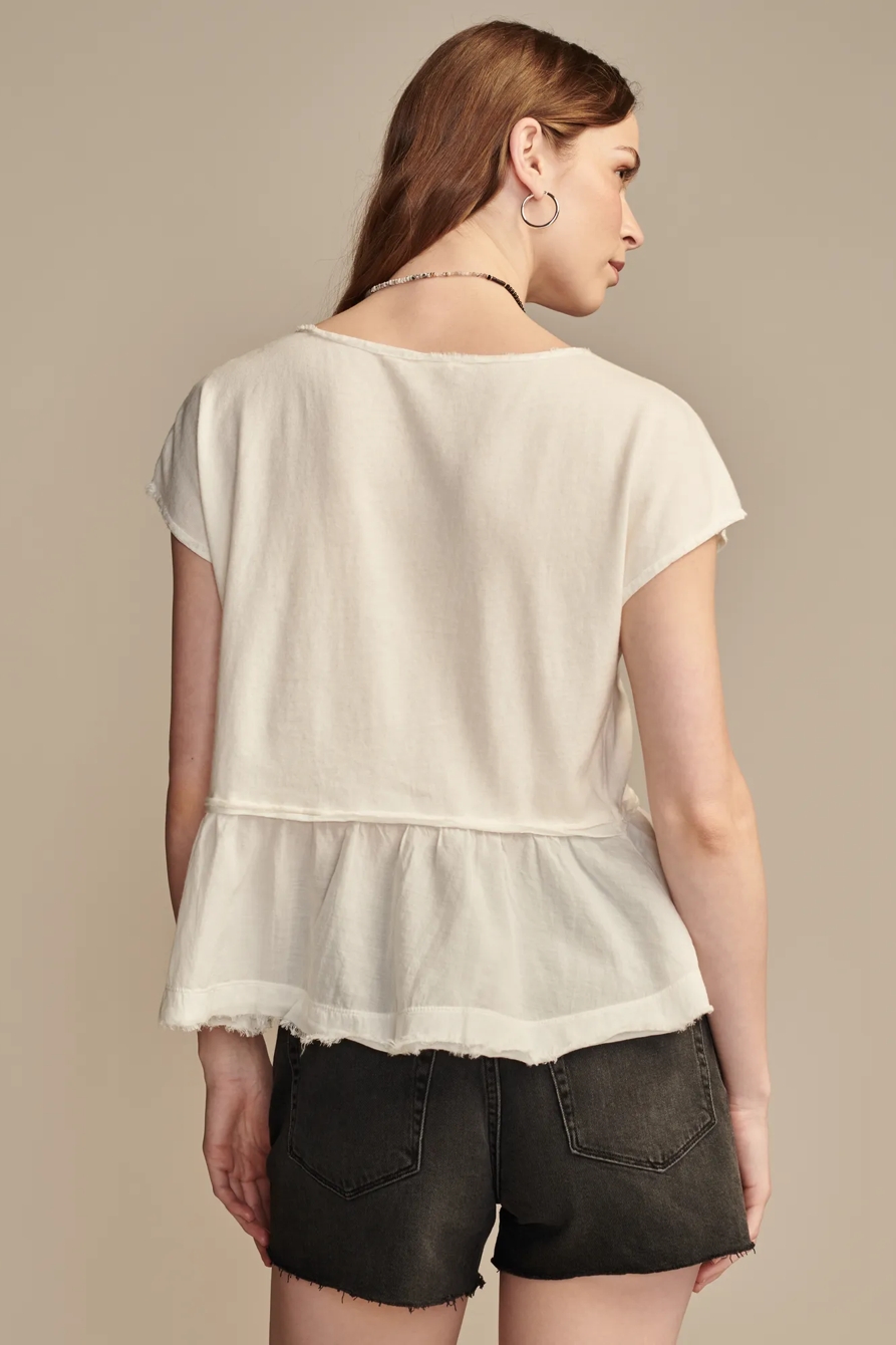FABRIC MIX SHORT SLEEVE HENLEY, image 5