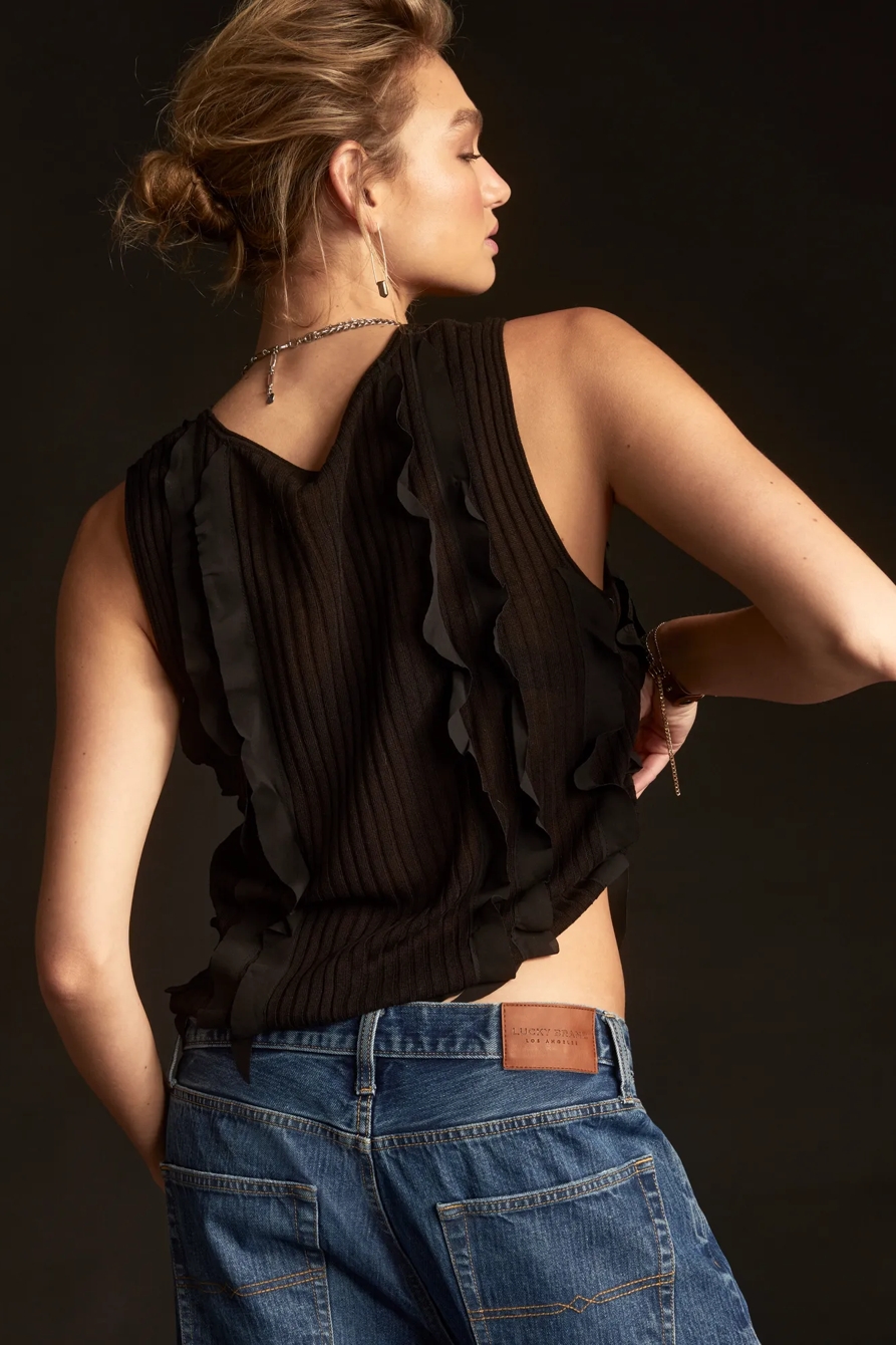 RUFFLE SWEATER TANK, image 3