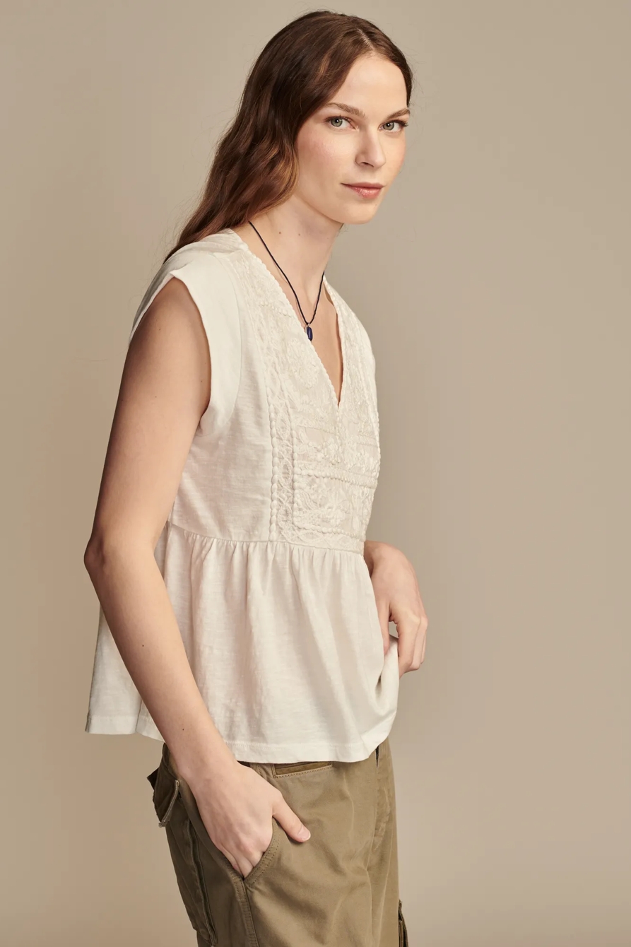 EMBROIDERED BABY DOLL TOP, image 3