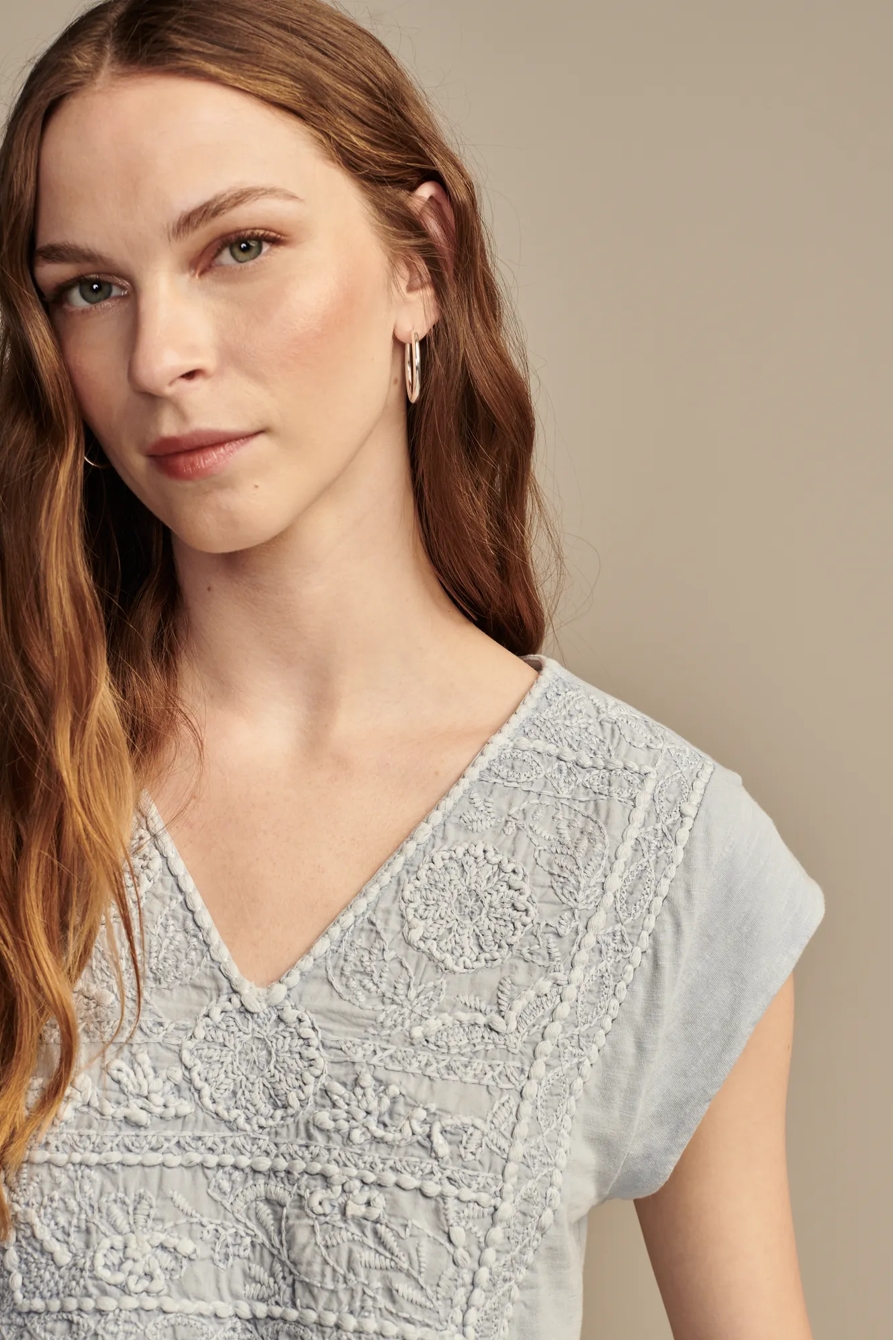 EMBROIDERED BABY DOLL TOP, image 2