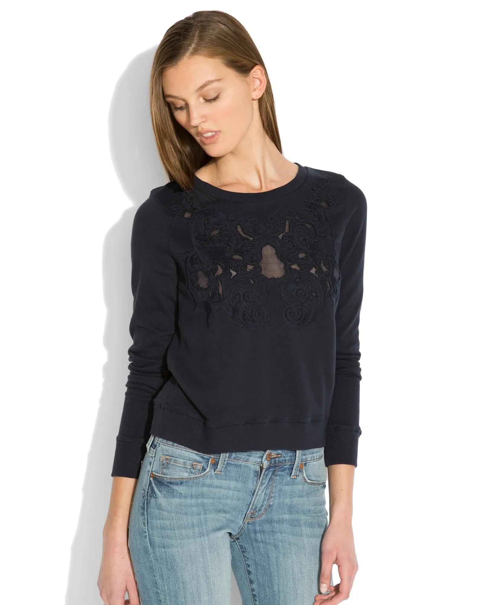 MESH EMBROIDERED PULLOVER, image 1